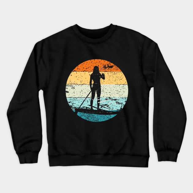 Vintage Retro Style Stand Up Paddle Board Design Crewneck Sweatshirt by MarkusShirts